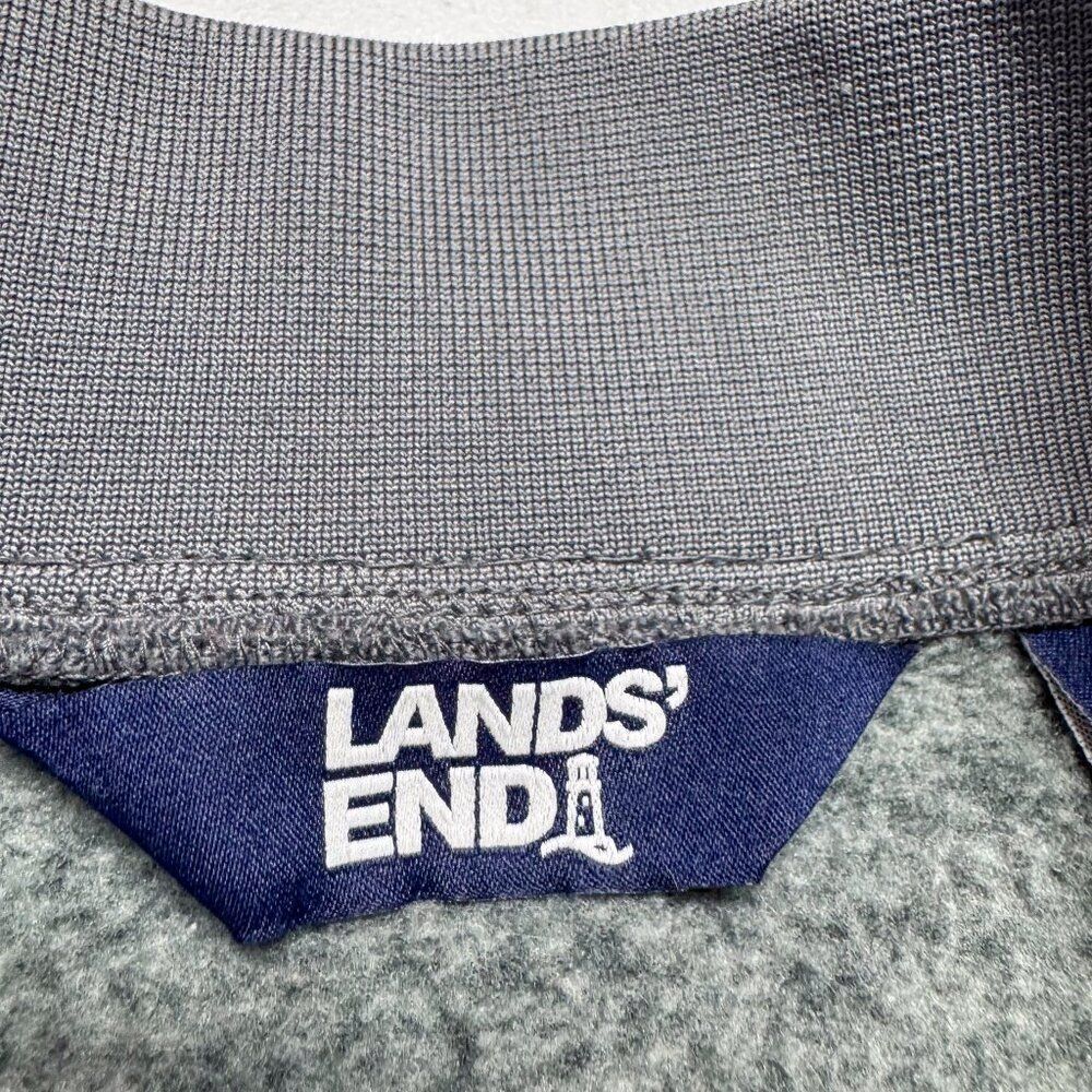 Lands End Fleece Jacket Mens Large Gray Preppy Outdoor Athletic Camping Hiking - Picture 6 of 12